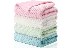 Frienda 4 Pcs Baby Fuzzy Blanket Fluffy Baby Blanket for Boys Girls Soft Warm Baby Receiving Blankets Nursery Bed Blanket Toddler Infant Newborn Receiving Blanket, 32 x 24 Inch(Fresh Color)