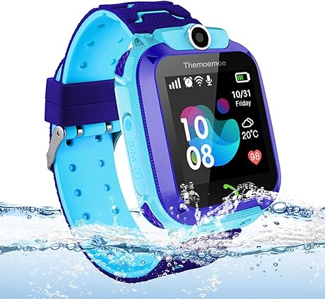 Themoemoe Kids Smart Watch Phone Kids Gps Tracker Watch With Sos Anti Lost Alarm Sim Card Slot Touch Screen Smartwatch For 3 12 Year Old Children Girls Boys Compatible For Iphone Android Blue Amazon Co Uk