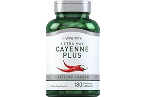 Piping Rock Cayenne Pepper Capsules | 180 Count | Capsicum Annuum | Plus Ginger and Hawthorn Berry | Herbal Supplement | Non-GMO, Gluten Free