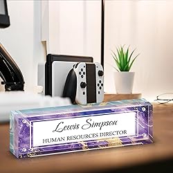 HETOOSHI Name Plate for Desk, Desk Double Sided