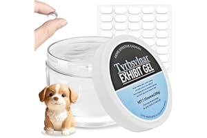 TYRBSVLNAR 7.05 Oz Museum Gel Kit with 40 Pcs Sticky Tack for Antiques, Glass, Ceramics & Action Figures Includes Removable Museum Putty Clear Removable- Premium Clear Wax