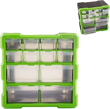 Dihl 12 Compartment Drawer Parts Storage Organiser Carry Case
