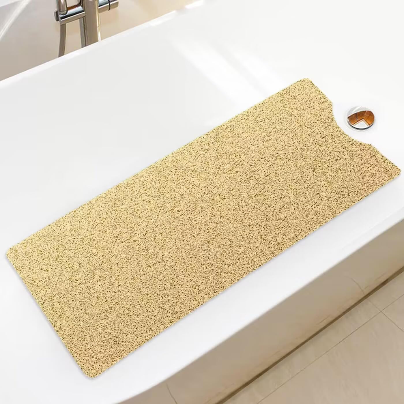 Bingobang Bath Mats Non Slip,Shower Mat Rubber 100x40cm,Extra Soft Anti-Mould, Machine-Washable,For Bathroom Floor,Bathtub(Beige) — image 1