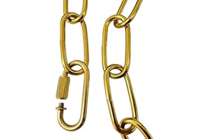 FITSAI Chandelier Lighting Chain, 6 feet Lighting Fixture Chain, Metal Chandelier Chain Extension, Pendant Lamp Fixture Chain with Connection Locks, Heavy Duty Chandelier Chain for Hanging Light (6' - Gold)