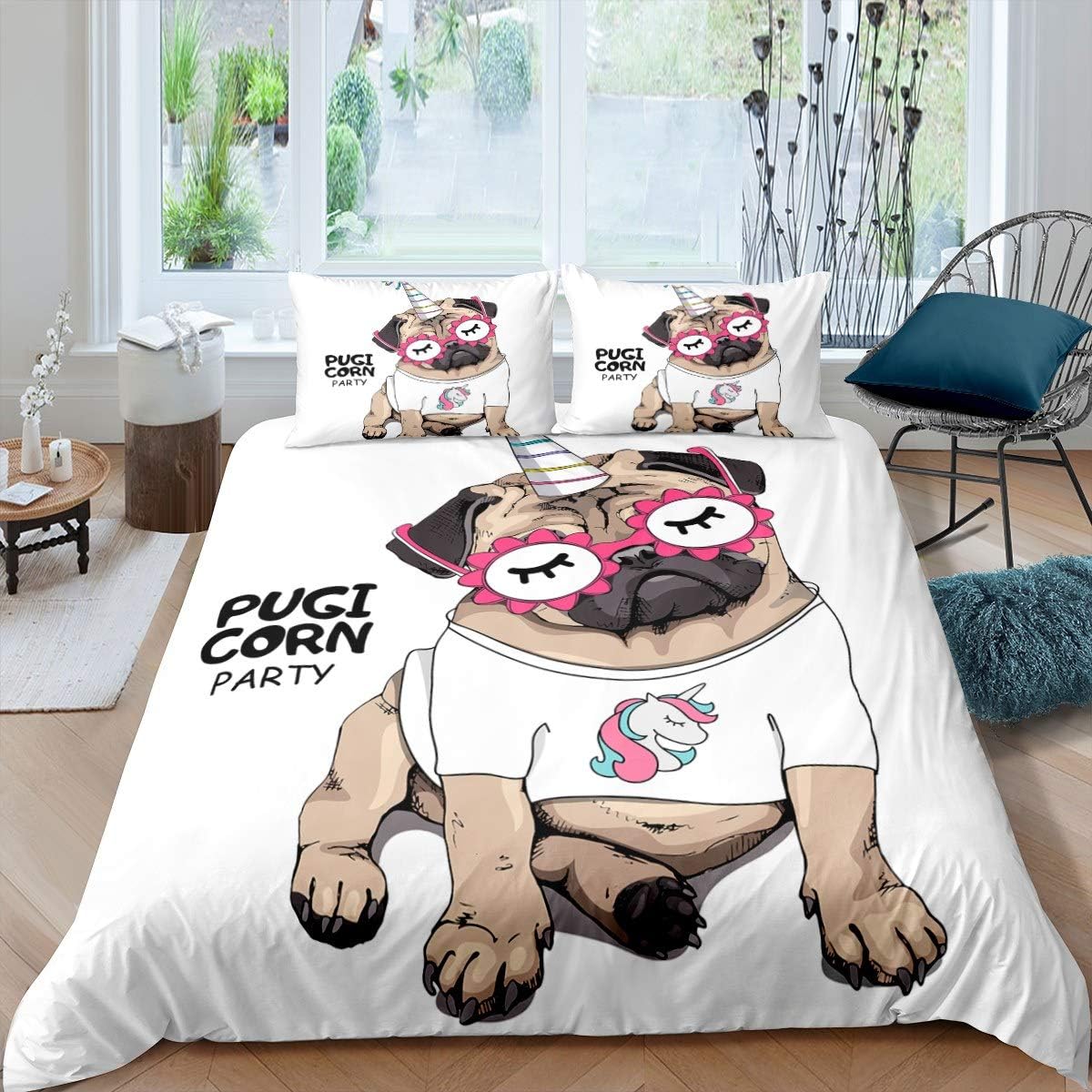 unicorn pug bedding