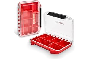 Geinxurn IPX4 Waterproof Small Storage Parts Organizer, Small Parts Case with Removable Dividers, Screwdriver Bit Set Box(2 Boxes)