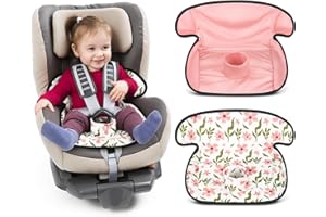 HunnmingRe 2 Pack Floral Car Seat Protector for Potty Training Waterproof Piddle Pad Cover from Spillages Nappy Leaks Toilet Training Anti Slip Backing Strollers Carseat Liner for Toddlers Babies