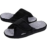 shevalues Adjustable House Slippers for Women Arch Support Terry Cloth Open Toe Home Shoes