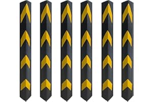 ASTAMOTOR 27" Rubber Garage Wall Protector Corner Guard for Parking Lot Warehouse Edge, 6 Packs