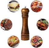 BINHAI 8 Inch Wooden Pepper Mill Set Salt Pepper Grinder Kit with Ceramic view 3