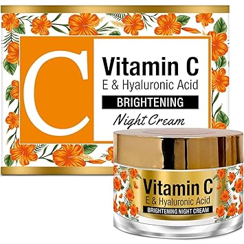 StBotanica Vitamin C, E & Hyaluronic Acid Brightening Night Cream, 50g - With Argan Oil