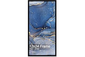 Fxojyvo 12x24 Picture Frame, Black Frame for 12 x 24 Inch Picture Poster Photo, Light Weight and High Transparent 12 by 24 Frame for Wall - 1 Pack/Black/12 x24