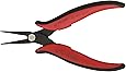 Hakko CHP PN-2007 Long-Nose Pliers, Flat Nose, Flat Outside Edge, Serrated Jaws, 32mm Jaw Length, 3mm Nose Width, 3mm Thick Steel