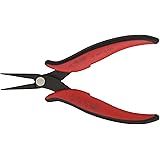 Hakko CHP PN-2007 Long-Nose Pliers, Flat Nose, Flat Outside Edge, Serrated Jaws, 32mm Jaw Length, 3mm Nose Width, 3mm Thick Steel
