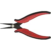 Hakko CHP PN-2007 Long-Nose Pliers, Flat Nose, Flat Outside Edge, Serrated Jaws, 32mm Jaw Length, 3mm Nose Width, 3mm Thick Steel, Original Version