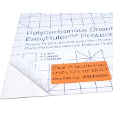 Polycarbonate Sheet 12 x 18 x 1/16" Clear Plastic, Plexiglass Replacement | Clear Polycarbonate, Easy Cut to Size, Shatter Resistant, EasyRuler Film. DIY Bend &amp; Mold. Hobby PC Panel, Glass Replacement