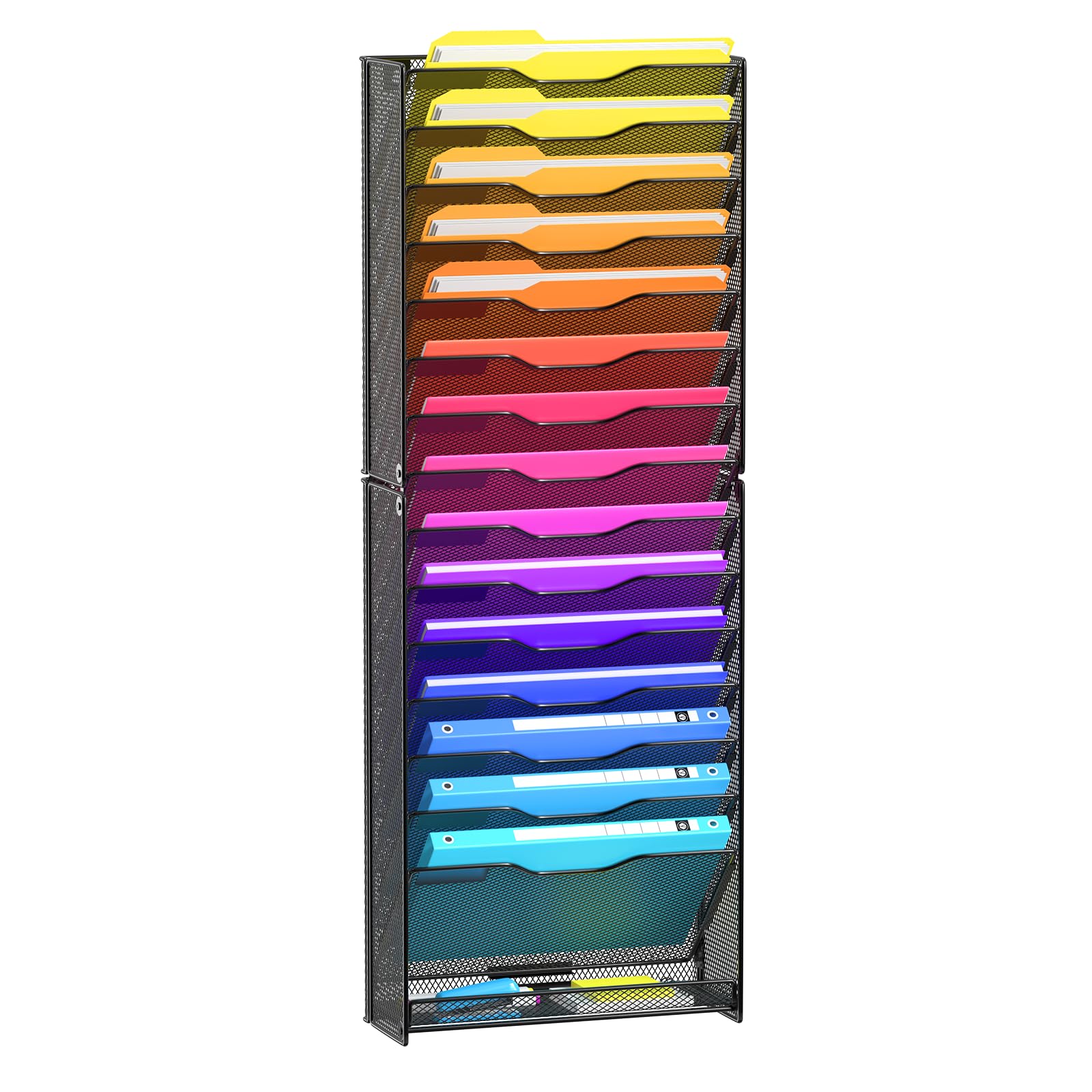 VEESUN Wall File Organizer, 16-Tier Mesh File