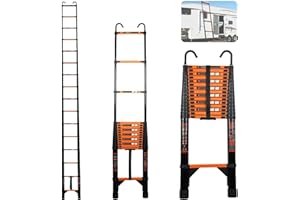 Lilvduybz 20.66 FT Telescoping Ladder, 330lbs Capacity Heavy Duty Steel Telescopic Ladder, 6.3m Extendable Ladder with Non-Sl