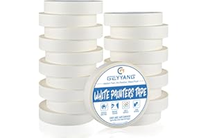 G GEYYANG GEYYANG White Masking Tape Bulk 20 Pack, 1 inch White Painters Tape for Painting, Crafts, Home & Office, Multi-Surface Adhesive Artist Tape (0.94inch x 55yards x 20 Rolls)