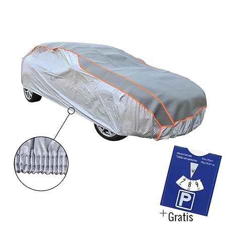 Hagelschutzgarage XL für Oberklasse und Kombi Limousinen Winter geeignet 482x177x119cm - Silber mit Gummizug + Gratis Parksch