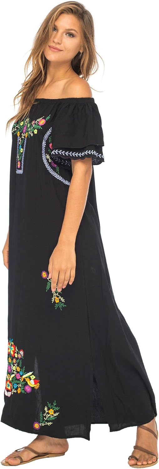 mexican embroidered maxi dress