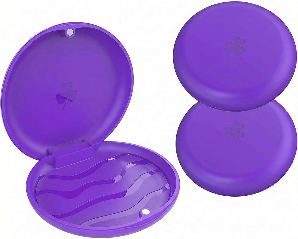 ARGOMAX 2 Pack Retainer Mouth Guard Travel Case Purple Case