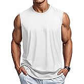 MAGCOMSEN Men's Tank Top Cotton Muscle Workout Gym Shirts Moisture Wicking Lightweight Summer Casual Sleeveless Shirts