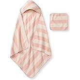 Burt's Bees Baby Hooded Woven Terry Towels Organic Cotton, Unisex Bath Essentials, Soft Nursery Towel for Infants, Toddlers, Kids
