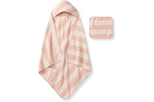 Burt's Bees Baby Hooded Woven Terry Towels Organic Cotton, Unisex Bath Essentials, Soft Nursery Towel for Infants, Toddlers, Kids