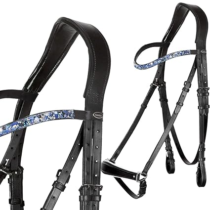 Heinick-Reitsport Trense Hannoveranisch hannoversch Schwarz Weiß ~ Stone-Blue ~ WB VB