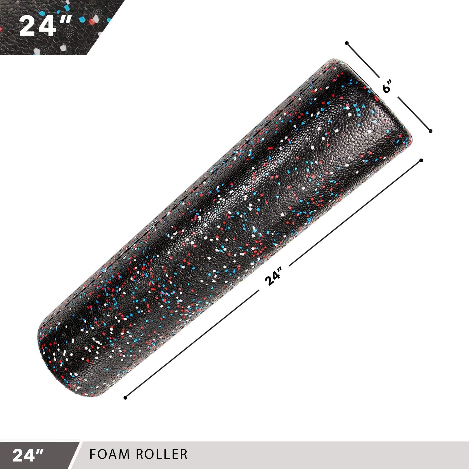 High Density Muscle Foam Rollers by Day 1 Fitness - Sports Massage Rollers for Stretching, Physical Therapy, Deep Tissue, Myofascial Release - Ideal for Exercise and Pain Relief – USA Speckled, 24” : Sports & Outdoors