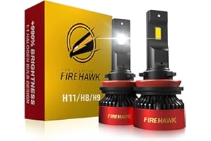 Firehawk H11/H8/H9/H16 LED Bulbs 70000LM 990% Brightness 6000K Cool White Plug and Play Halogen Replacement Conversion Kit 20