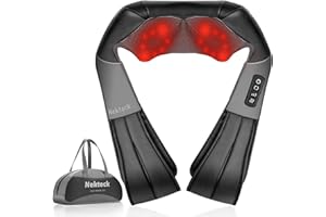 Nekteck Neck Massager for Pain Relief Deep Tissue, FSA Eligible Shiatsu Neck Back Massager with Heat, HSA Massage Tools for Shoulder Trapezius Waist Leg Muscle, Relaxation Gifts for Men Women Dad Mom