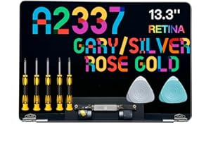 SEVEN PUPPY Replacement for Air 13" M1 2020 A2337 EMC 3598 MGN63 MGN93 MGND3 MGN73 MGNA3 MGNE3 13.3 inches 2560x1600 Full LCD Screen Complete Top Assembly (Silver)