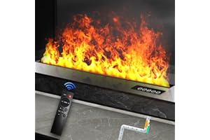 SUNLITUP Electric Fireplace 78.8", Water Vapor Fireplace Remote & Panel Touch & Smart app, Steam Fireplace Realistic Flame, Fireplace Humidifier Automatic Water Control & Connection Direct 316 Stainless