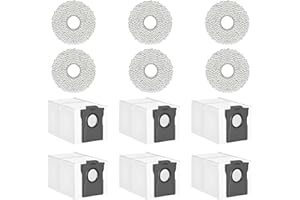 JPBAISQIC Dust Bags and Mop Pads Replacement For Mova P50 Ultra / P10 Pro Ultra / P10 Ultra Self-Empty Station Vacuum Cleaner, Spare Parts Accessories