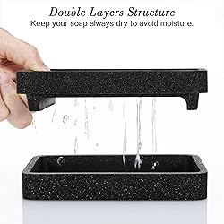 MoKo Soap Dish, Dual-Layer Resin Bar Soap Tray