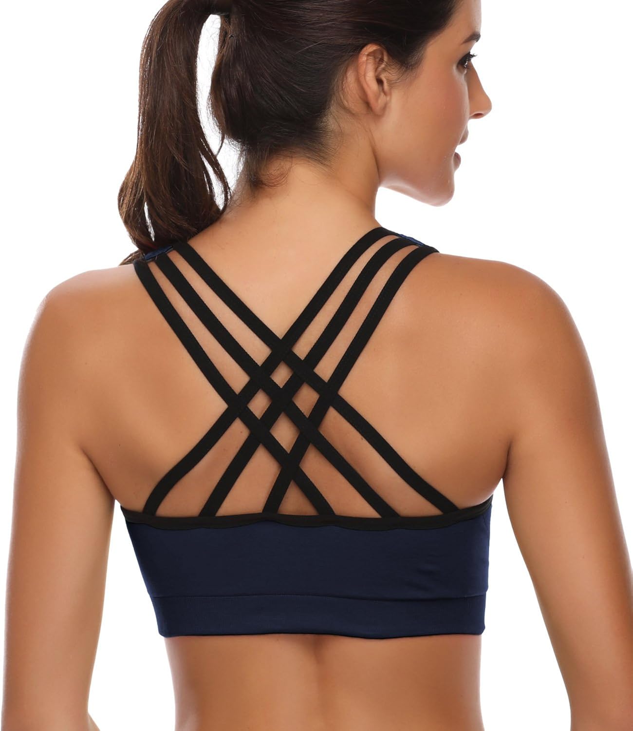 Padded Strappy Sports Bras for Women - Activewear Tops for Yoga Running Fitness at  Women’s Clothing store