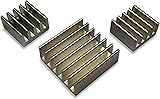 GorillaPi Heatsink For Raspberry Pi 3 & Pi 2 Model B. 3Pc Set (X3 aluminium) With Pre Installed Heatsink Adhesive Offering a Significant Cooling Advantage.