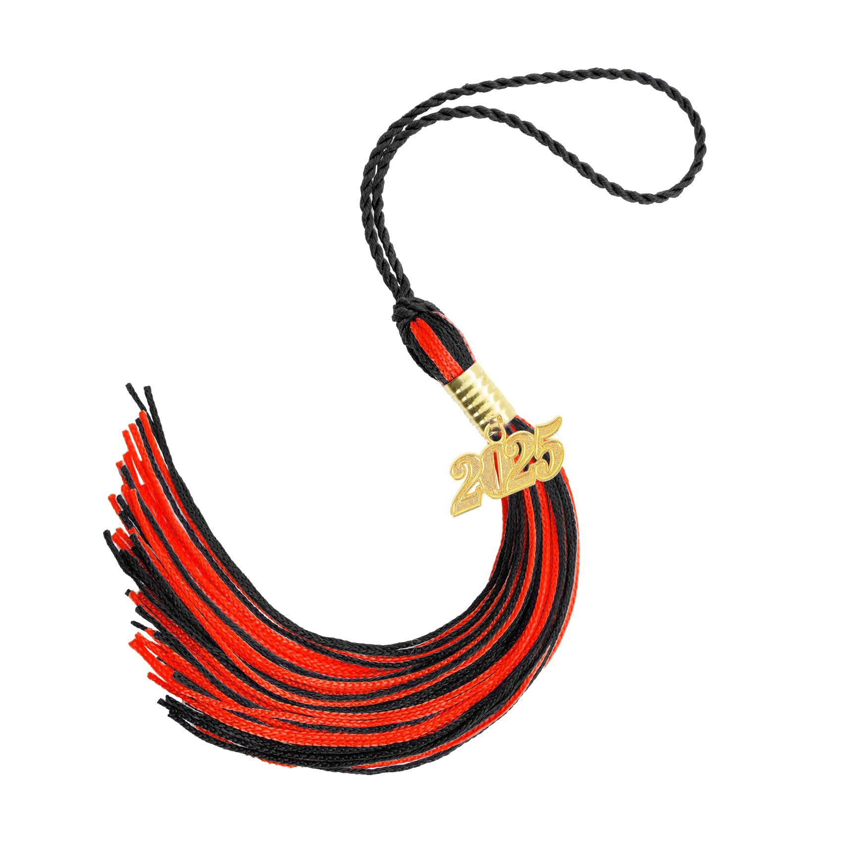 Photo 1 of 2025 Graduation Tassel for Cap, Charm Party Decorations, Gifts for High School Grads - Red and Black