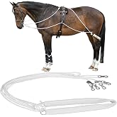 Yeyeplum Horse Training Equipment Adjustable Equestrian Lunging Aid | Training and Lunging Aid, Horse Lunging Training Aid System, Horse Lunge Whip Aid, with Rear Fleece Cover for Lunge Equipment