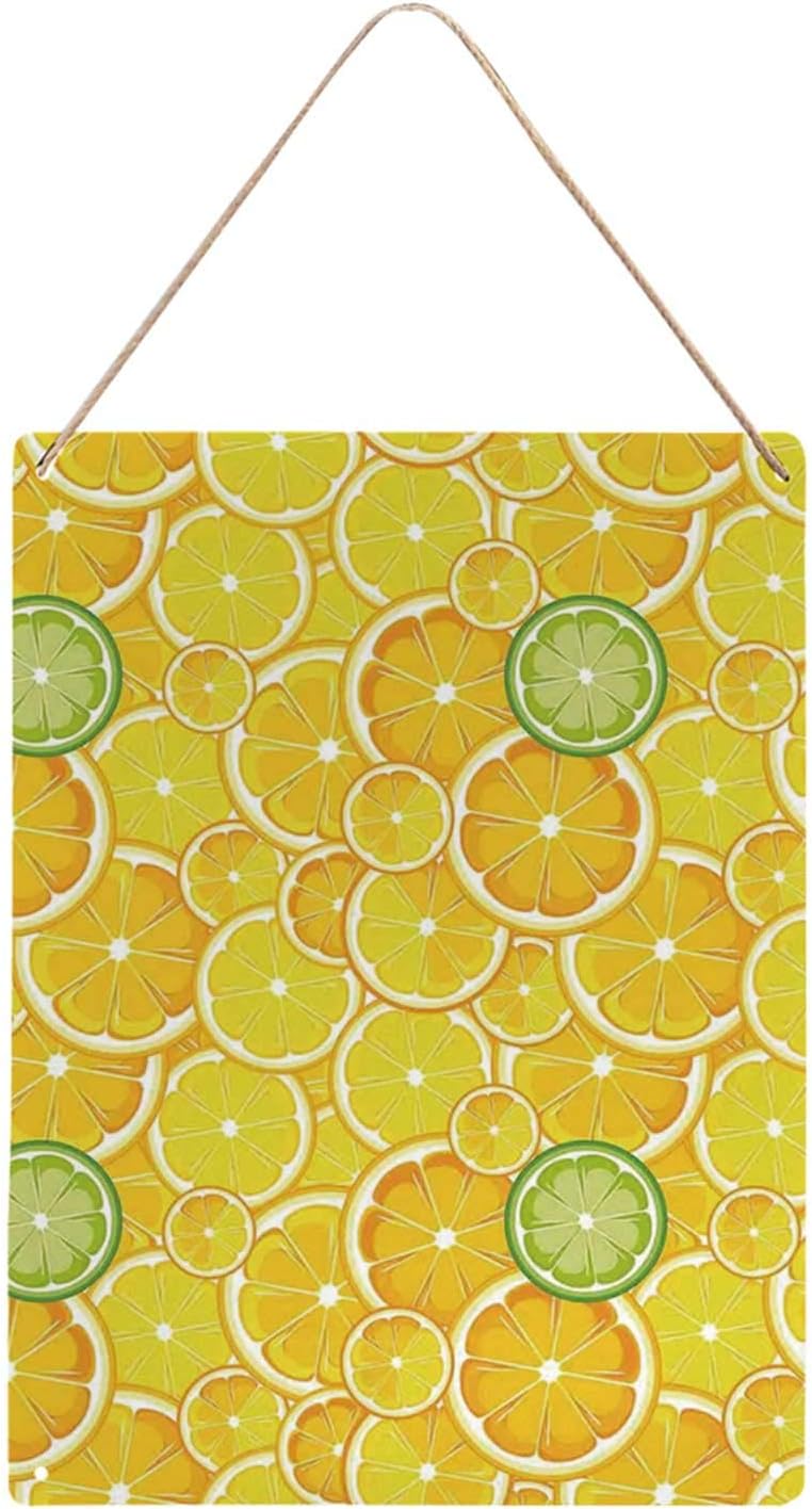 Amazon Com Yellow Decor Utility Metal Tin Sign Lemon Orange Lime