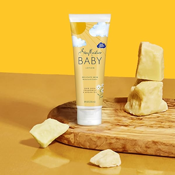 SHEAMOISTURE BABY LOTION FOR DRY SKIN AND CLEAR SKIN RAW SHEA, CHAMOMILE AND ARGAN OIL WITH SHEA BUTTER 8 OZ