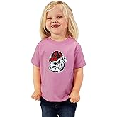 Little King NCAA Toddler Girls Pink Sparkle T-Shirt with Glitter Logo-Cotton- Sizes 2T 3T 4T 5T