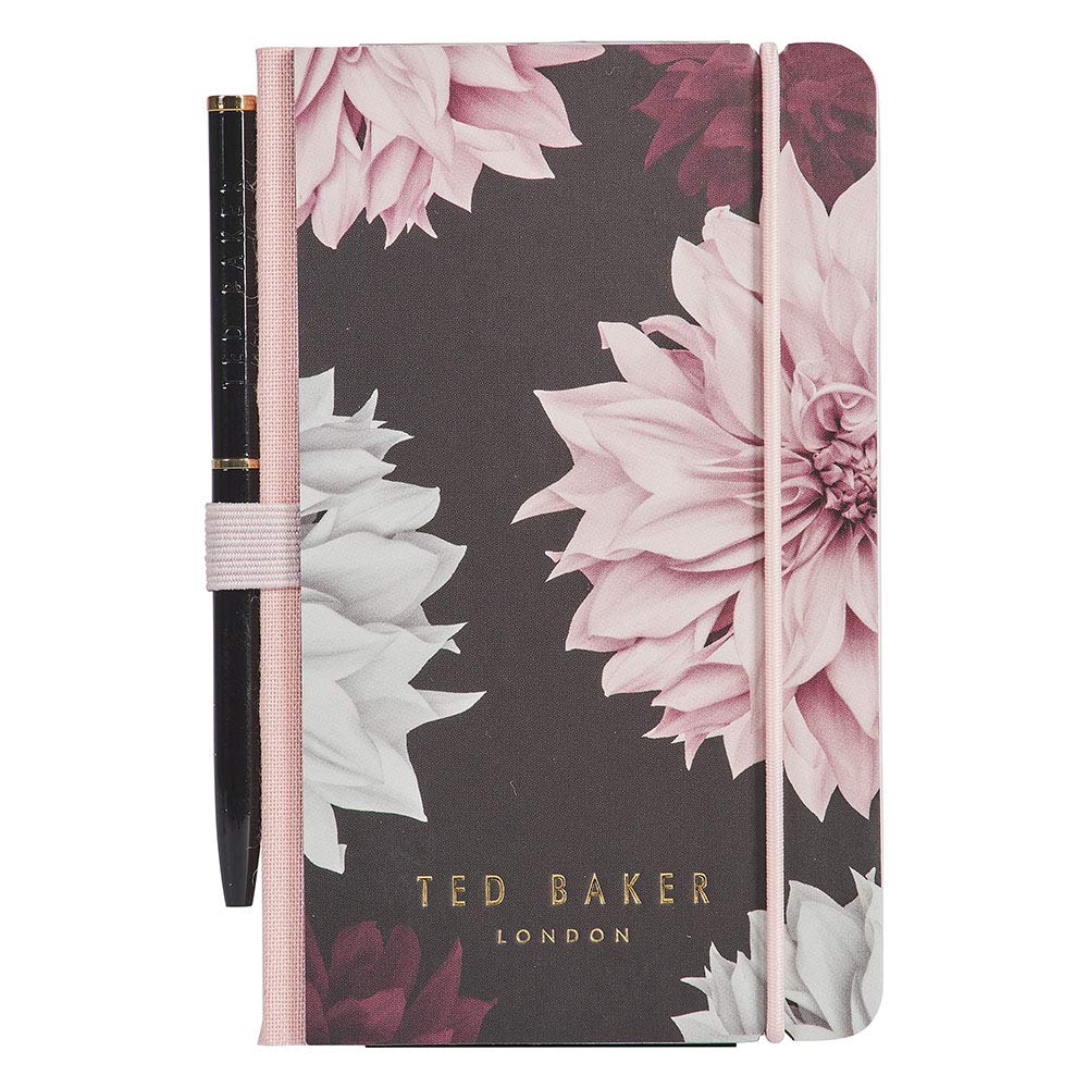 Ted Baker Mini Notebook and Pen - Black Clove Design, TED707