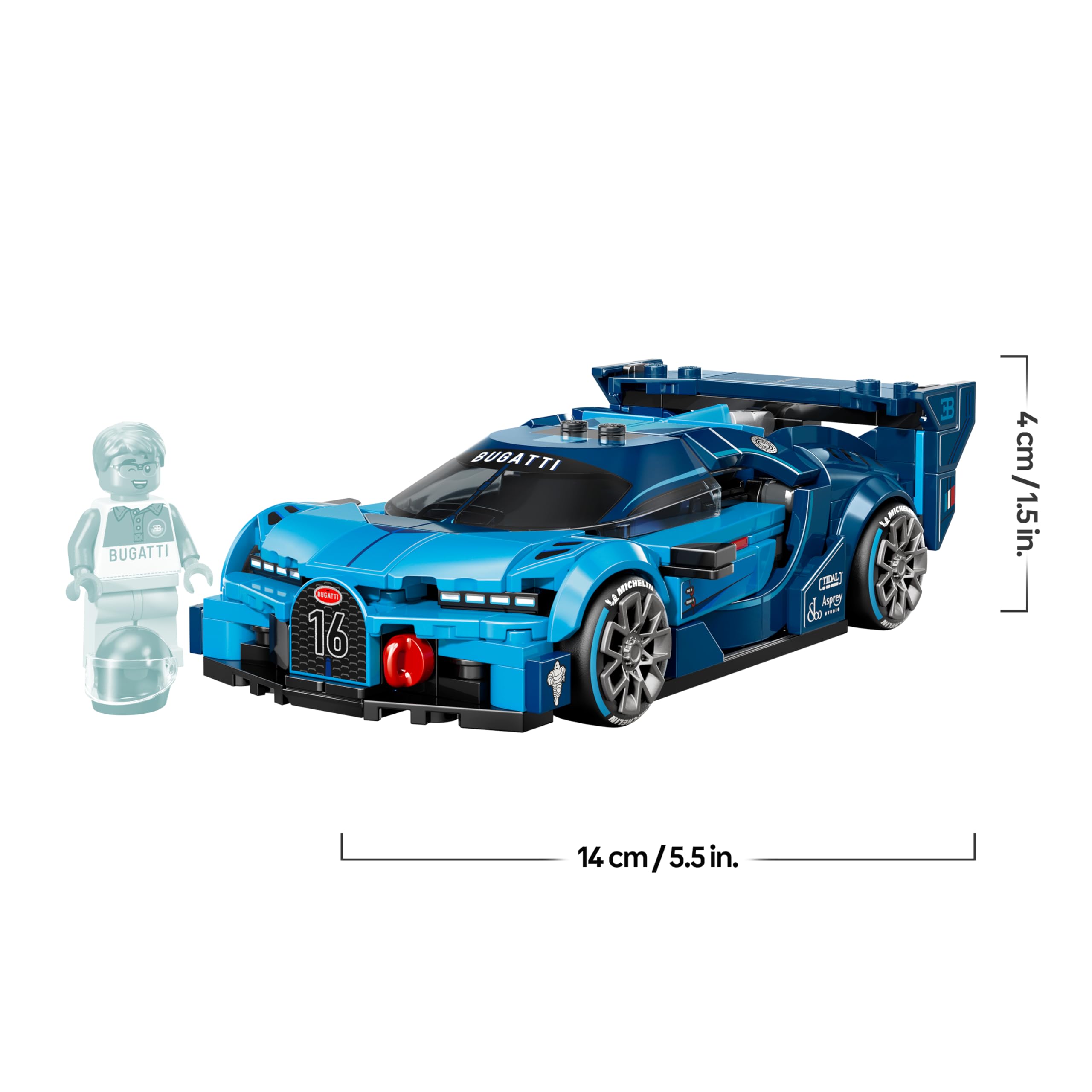 LEGO Speed Champions Bugatti Vision Gran Turismo Hypersportwagen - Modellbau mit sammelbarer Fahrer Minifigur - Gaming Geschenkidee für Jungen ab 9 Jahren und Motorsportfans - 77253 8