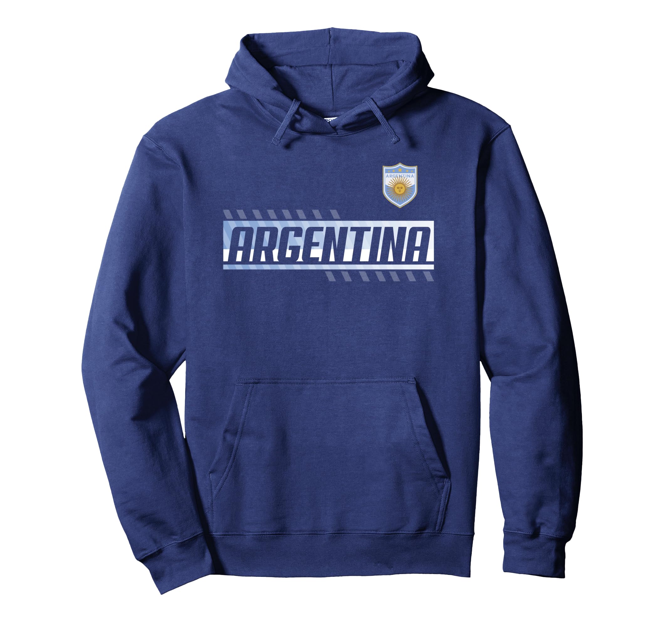 Argentina Text Outline Football Pocket Pullover Hoodie