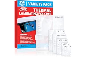 SIMPLY COOL 3MIL Thermal Laminating Sheets (150 Count) Letter Size, Photo, Card, Notecard, ID Badge and Business Card Sizes, Laminating Pouches, Compatible with Laminators, Crystal Clear Laminated Finish