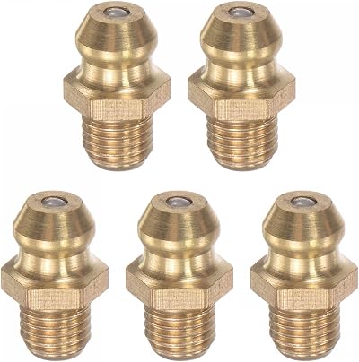 sourcing map Brass Straight M6 x 0.75mm Thread Hydraulic Grease Fitting