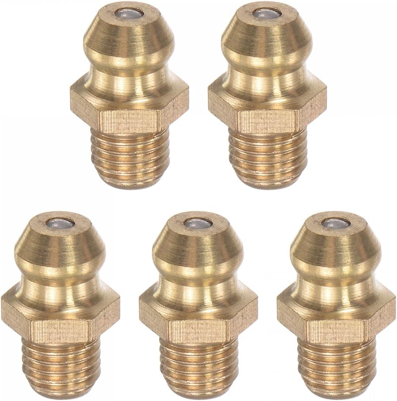 sourcing map Brass Straight M6 x 0.75mm Thread Hydraulic Grease Fitting